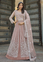 Monjolika Fashion Embroidered Dusty Net Reception Designer Salwar Suit | Grocsy
