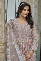 Monjolika Fashion Embroidered Dusty Net Reception Designer Salwar Suit | Grocsy
