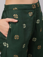 Aks Ethnic Motifs Printed Regular Kurta with Trousers | Grocsy