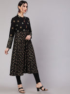 Aks Floral Printed Anarkali Kurta | Grocsy