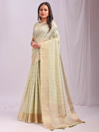 Shree Shyam Fashion Organza Light Green Saree | Grocsy