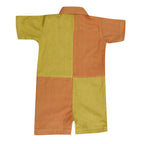Mhyssa Orange And Yellow Round Neck With Half Sleeve Round Neck Romper | Grocsy
