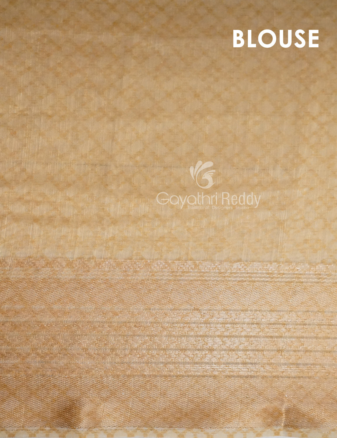 Shades of Wheat with Floral Design Semi Chanderi Saree By Gayathri Reddy Designer Studio | Grocsy