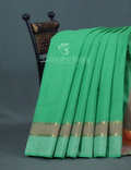 Dual Shades of Aqua Green Pure Mangalgiri Cotton By Gayathri Reddy Designer Studio | Grocsy