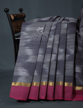 Dual Shades of Pink And Green Mangalagiri Ikkat Cotton Saree By Gayathri Reddy Designer Studio | Grocsy