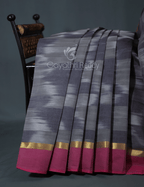 Dual Shades of Pink And Green Mangalagiri Ikkat Cotton Saree By Gayathri Reddy Designer Studio | Grocsy