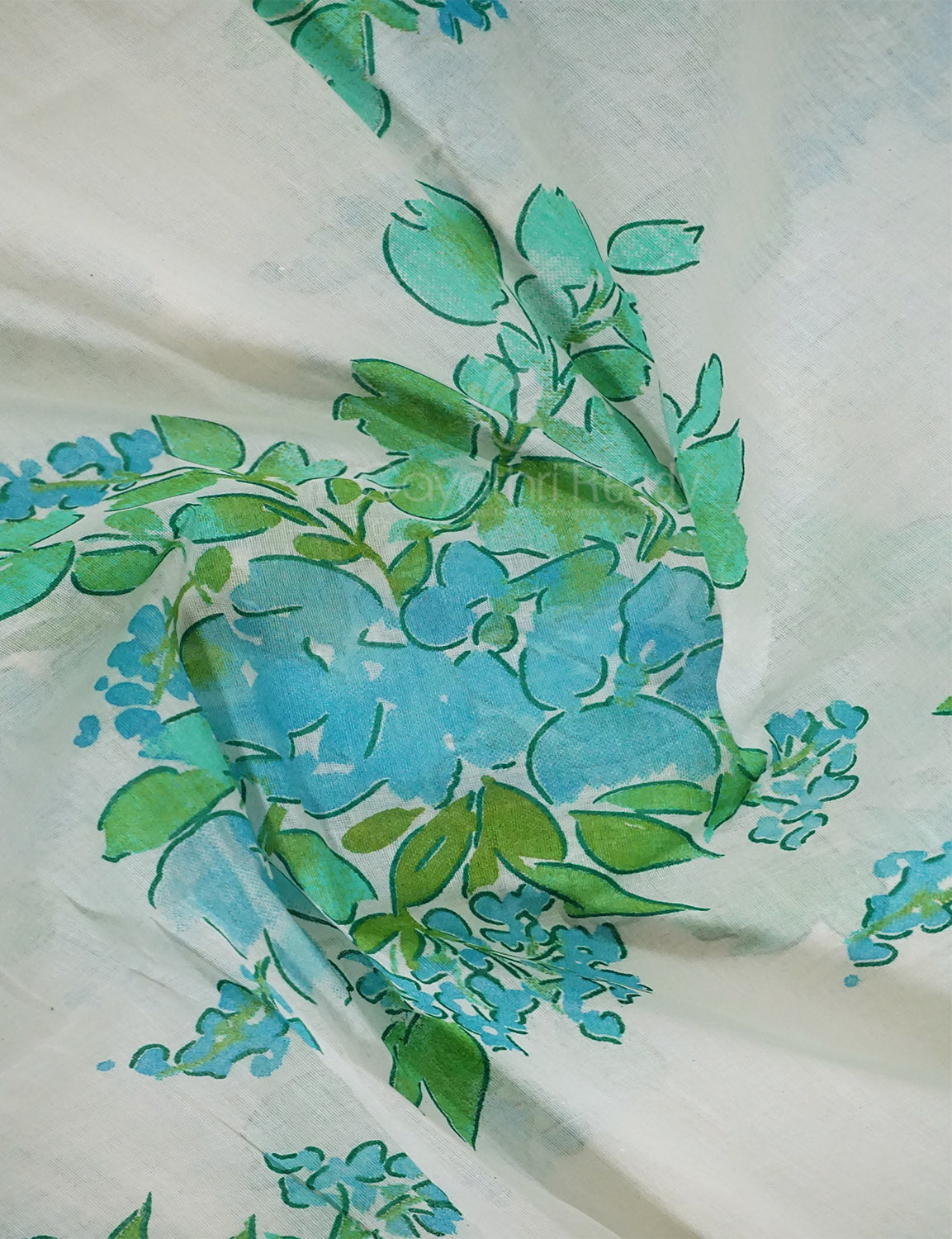 Off White Colour Block Print Crocia Mulmul Cotton Saree By Gayathri Reddy Designer Studio | Grocsy