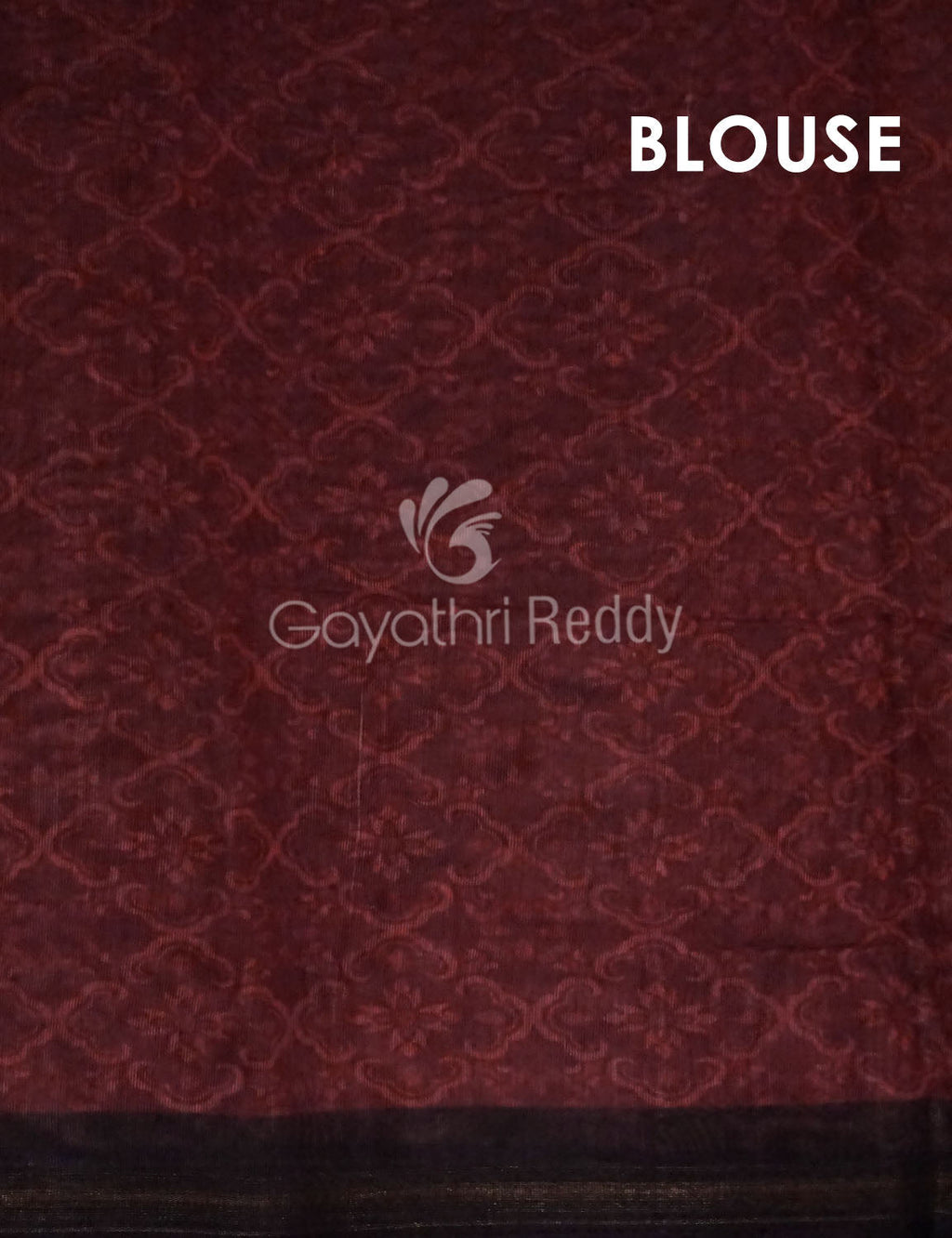 Wine Colored Floral Design Semi Chanderi Saree By Gayathri Reddy Designer Studio | Grocsy