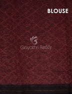 Wine Colored Floral Design Semi Chanderi Saree By Gayathri Reddy Designer Studio | Grocsy