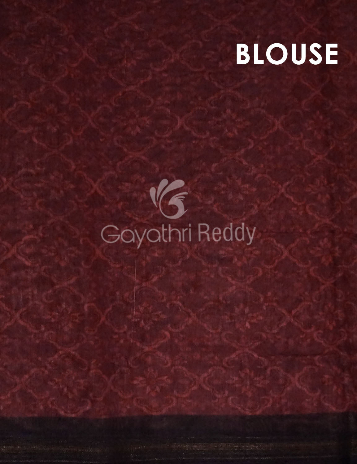 Wine Colored Floral Design Semi Chanderi Saree By Gayathri Reddy Designer Studio | Grocsy