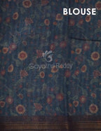 Peacock Green Colour Diamond Print Design Semi Chanderi Saree By Gayathri Reddy Designer Studio | Grocsy