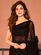 Sangria Elegant Black Sequinned Embellished Saree | Grocsy