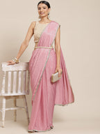 Tikhi Imli Pink Ethnic Motifs Print Saree | Grocsy