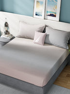 Nautica Grey & Pink 160 TC King Bedsheet With 2 Pillow Covers | Grocsy