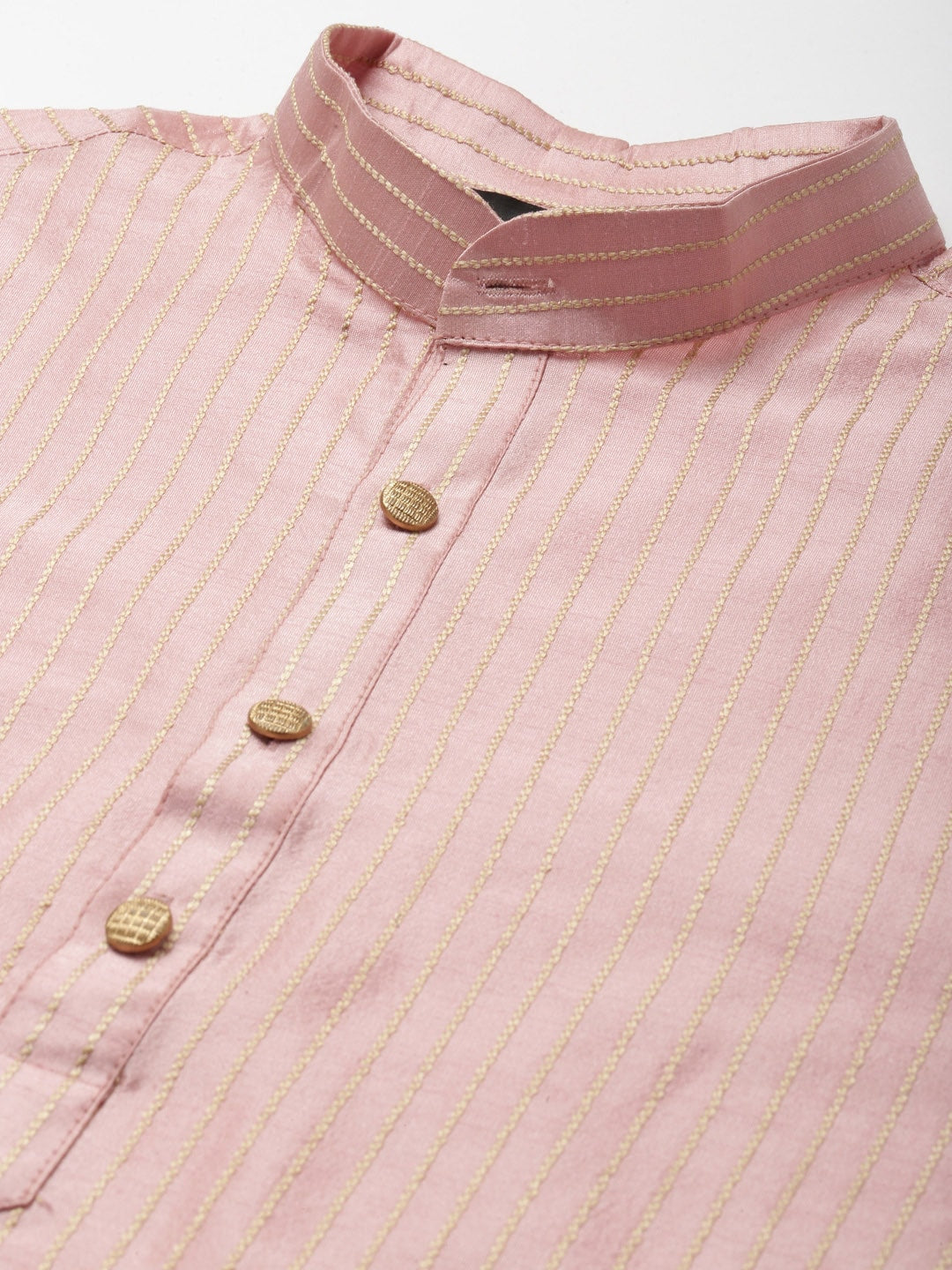 Sojanya Men Pink Solid Kurta & Churidar Comes With a Nehru Jacket | Grocsy