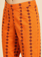 All About You Women Maroon Ethnic Motifs Printed Kurta with Printed Trousers | Grocsy