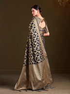 Sangria Floral Woven Design Sarees | Grocsy
