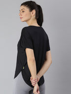 MKH Women Black Dri-FIT Sports T-shirt | Grocsy