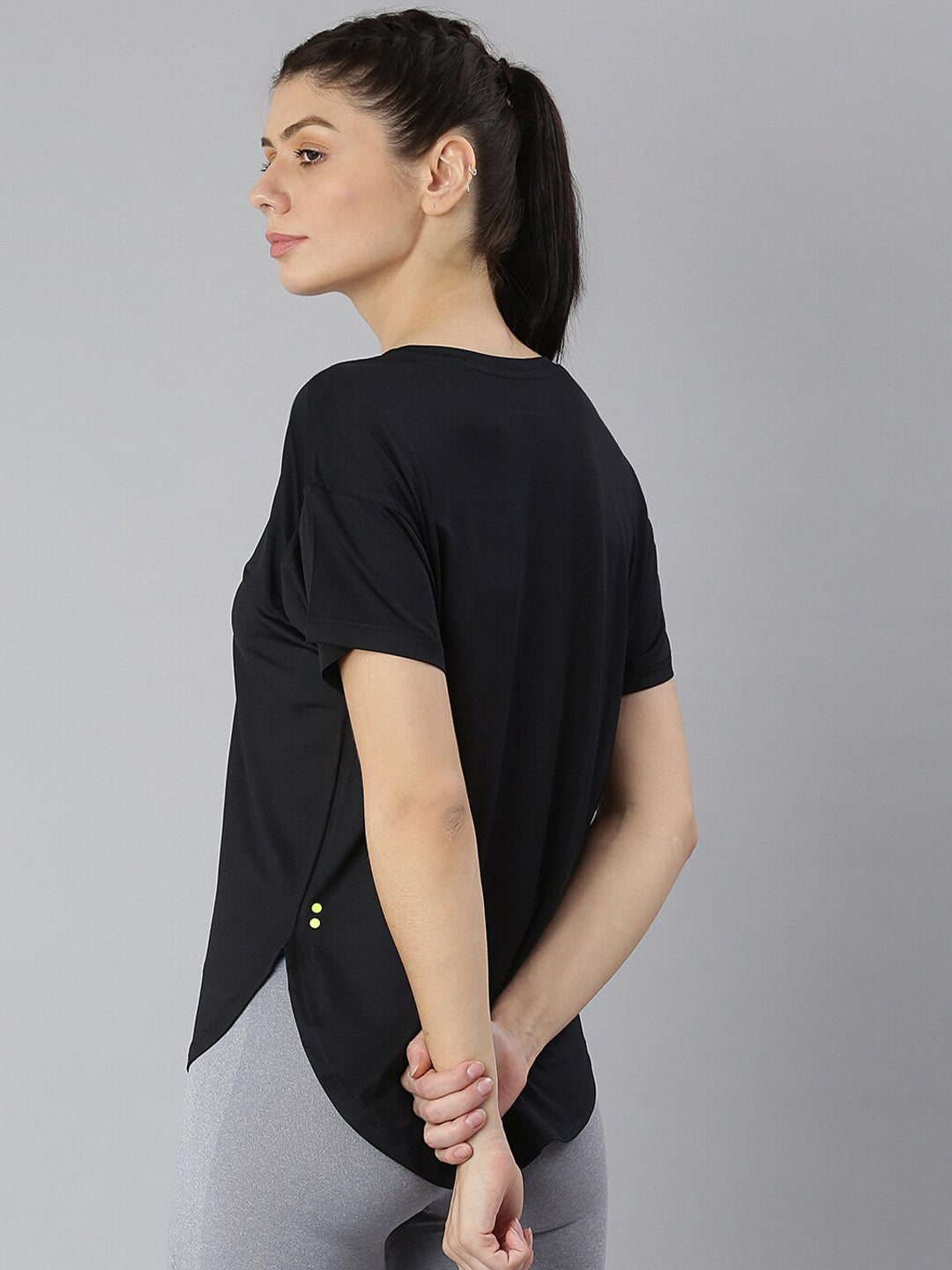 MKH Women Black Dri-FIT Sports T-shirt | Grocsy