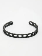 NVR Men's Black Rhodium-Plated Metal Cuff Bracelet
