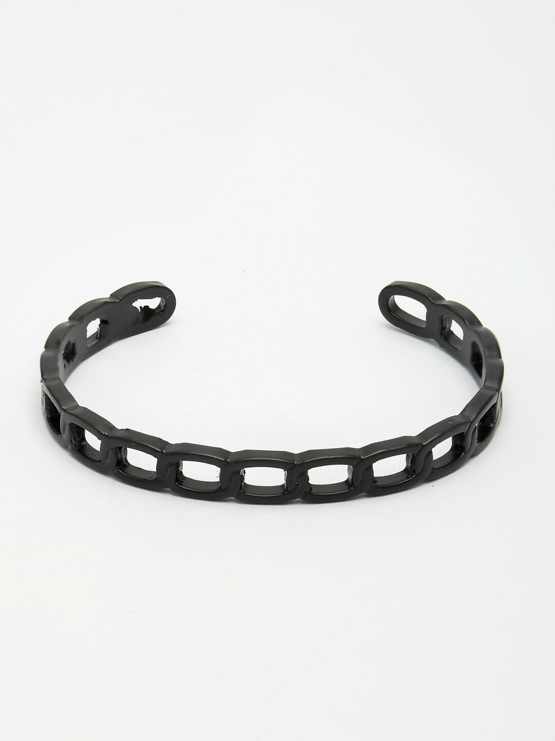 NVR Men's Black Rhodium-Plated Metal Cuff Bracelet