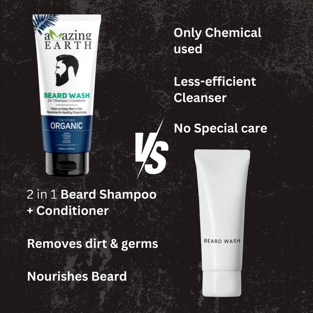 Amazing Earth 2 in 1 Beard Wash for Men | Grocsy