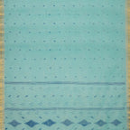Exclusive Collection 100% Pure Cotton Sea Green Tant Saree With Hand Weaving Work | Grocsy