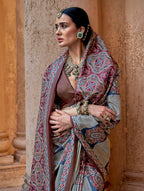 Monjolika Fashion Paisley Print Multicolour Silk Blend Trendy Saree | Grocsy