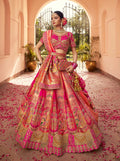 Monjolika Fashion Rani Pink Banarasi Silk Diamond Wedding Trendy Lehenga Choli | Grocsy