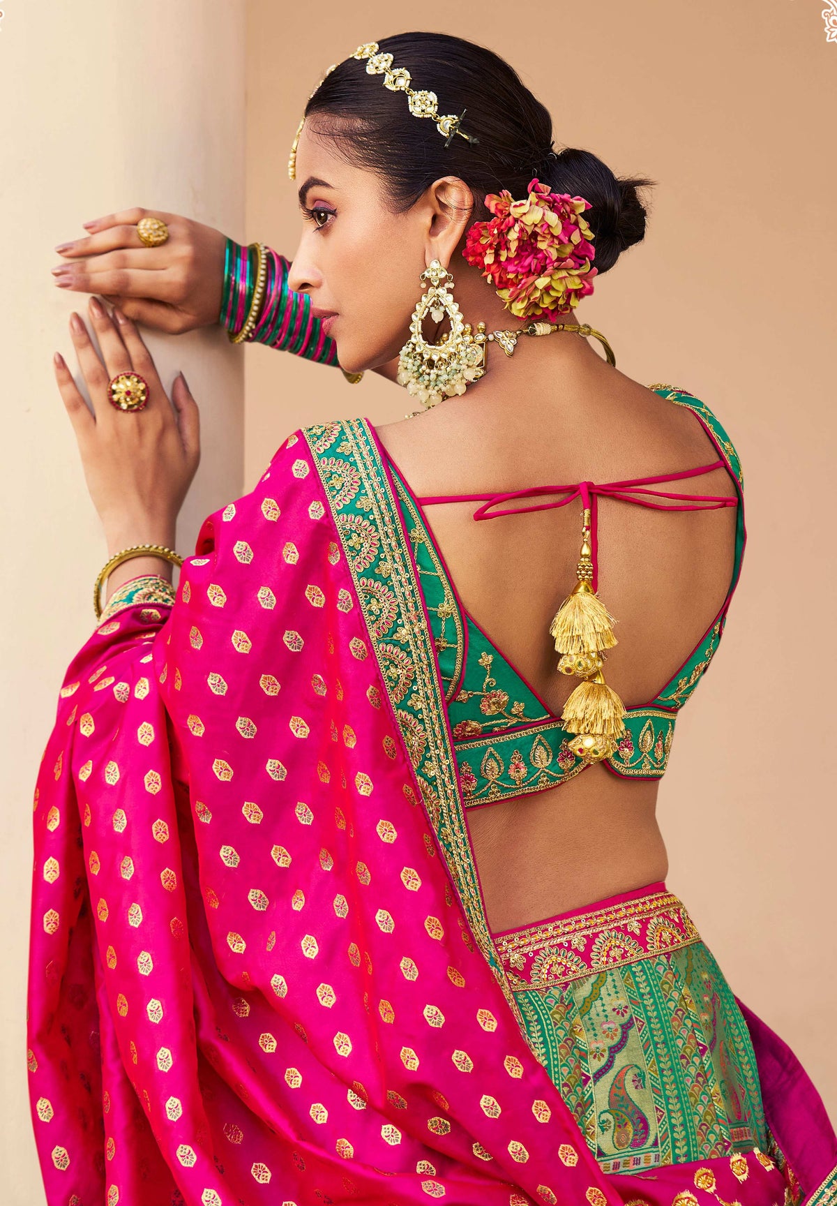 Monjolika Fashion Turquoise Banarasi Silk Diamond Wedding Trendy Lehenga Choli | Grocsy