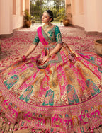 Monjolika Fashion Multi Colour Banarasi Silk Diamond Wedding Trendy Lehenga Choli | Grocsy