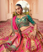 Monjolika Fashion Multi Colour Banarasi Silk Diamond Wedding Trendy Lehenga Choli | Grocsy