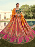 Monjolika Fashion Multi Colour Banarasi Silk Diamond Wedding Trendy Lehenga Choli | Grocsy
