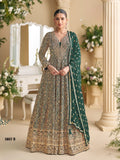 Anaita D Green Georgette Stitched Anarkali Suit with Sequence & Diamond Work | Grocsy