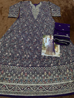 Anaita Violet Georgette Stitched Anarkali Suit with Sequence & Diamond Work | Grocsy