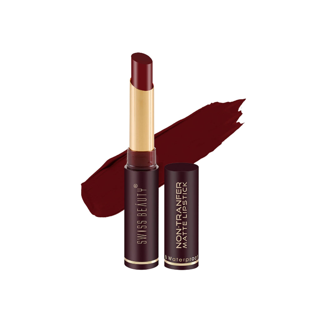Swiss Beauty Non-Transfer Matte Lipstick - 23 Murphy Brown | Grocsy