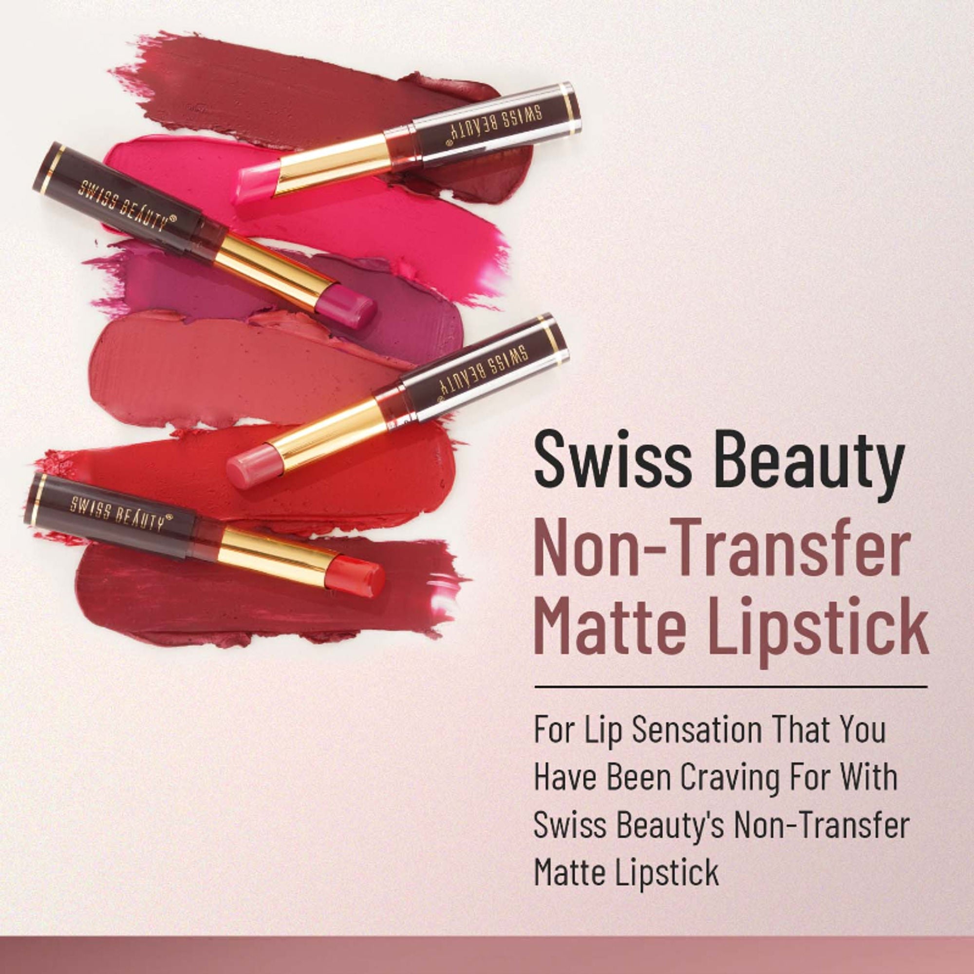 Swiss Beauty Non-Transfer Matte Lipstick - 23 Murphy Brown | Grocsy