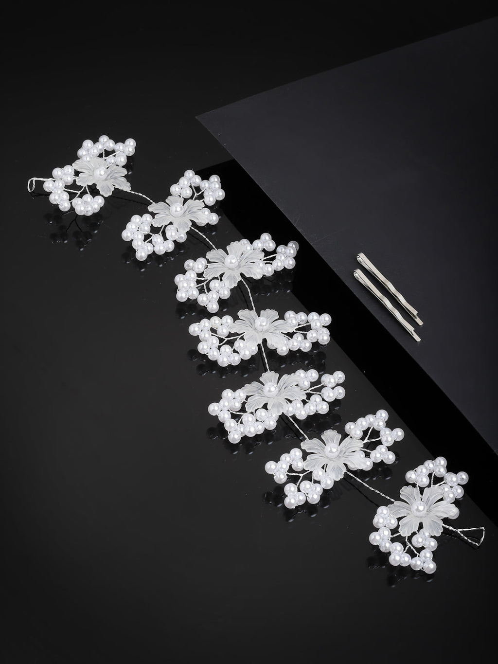 Panash Women Silver-Toned & White Embellished Tiara | Grocsy