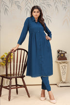 Monjolika Fashion Morpeach Cotton Solid Festival Casual Kurti | Grocsy