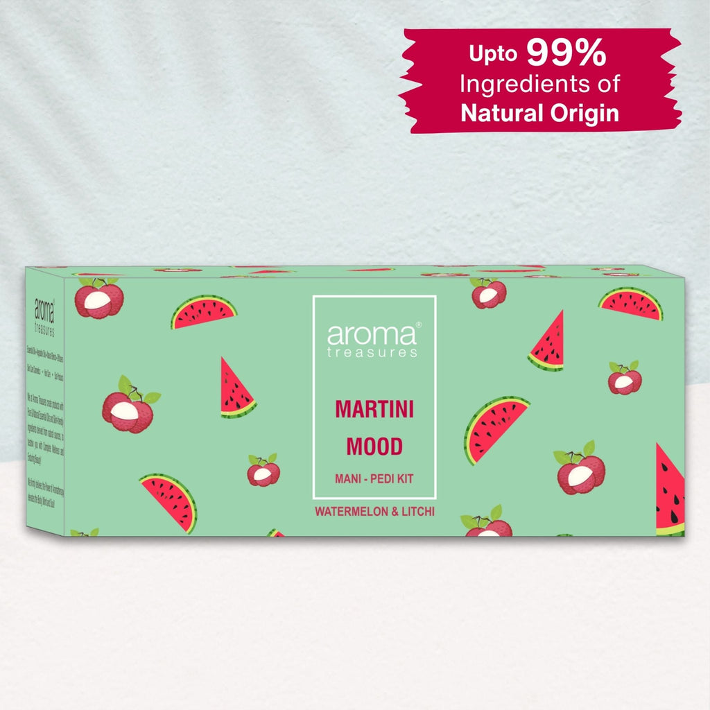 Aroma Treasures Martini Mood Mani-Pedi Kit With Watermelon And Litchi | Grocsy