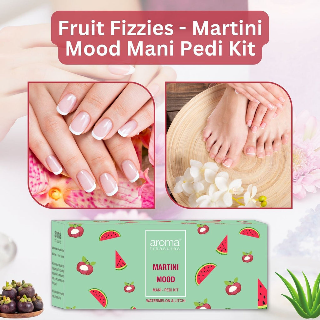 Aroma Treasures Martini Mood Mani-Pedi Kit With Watermelon And Litchi | Grocsy