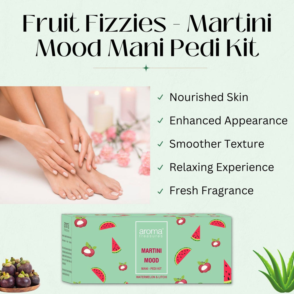 Aroma Treasures Martini Mood Mani-Pedi Kit With Watermelon And Litchi | Grocsy