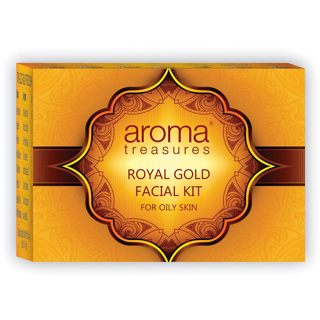 Aroma Treasures Royal Gold Facial Kit For Oily Skin - Single Time | Grocsy