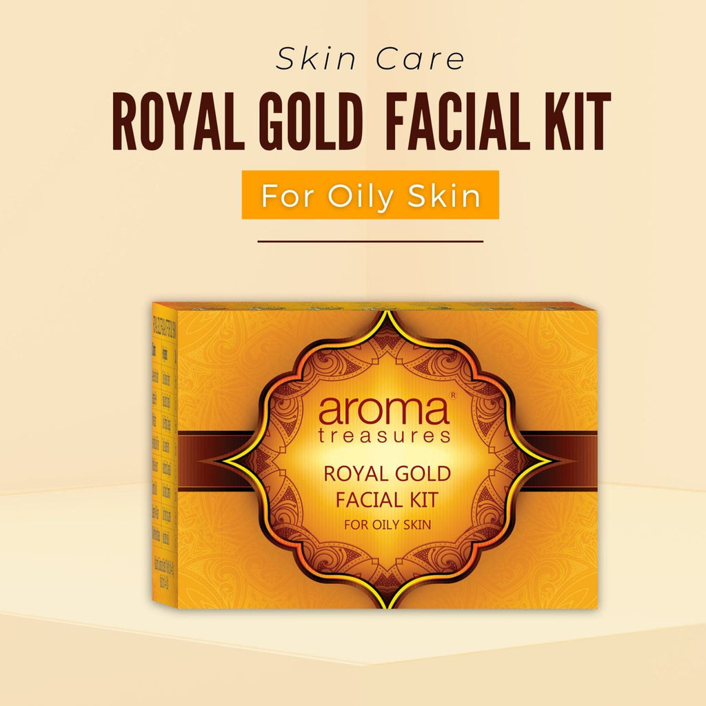 Aroma Treasures Royal Gold Facial Kit For Oily Skin - Single Time | Grocsy