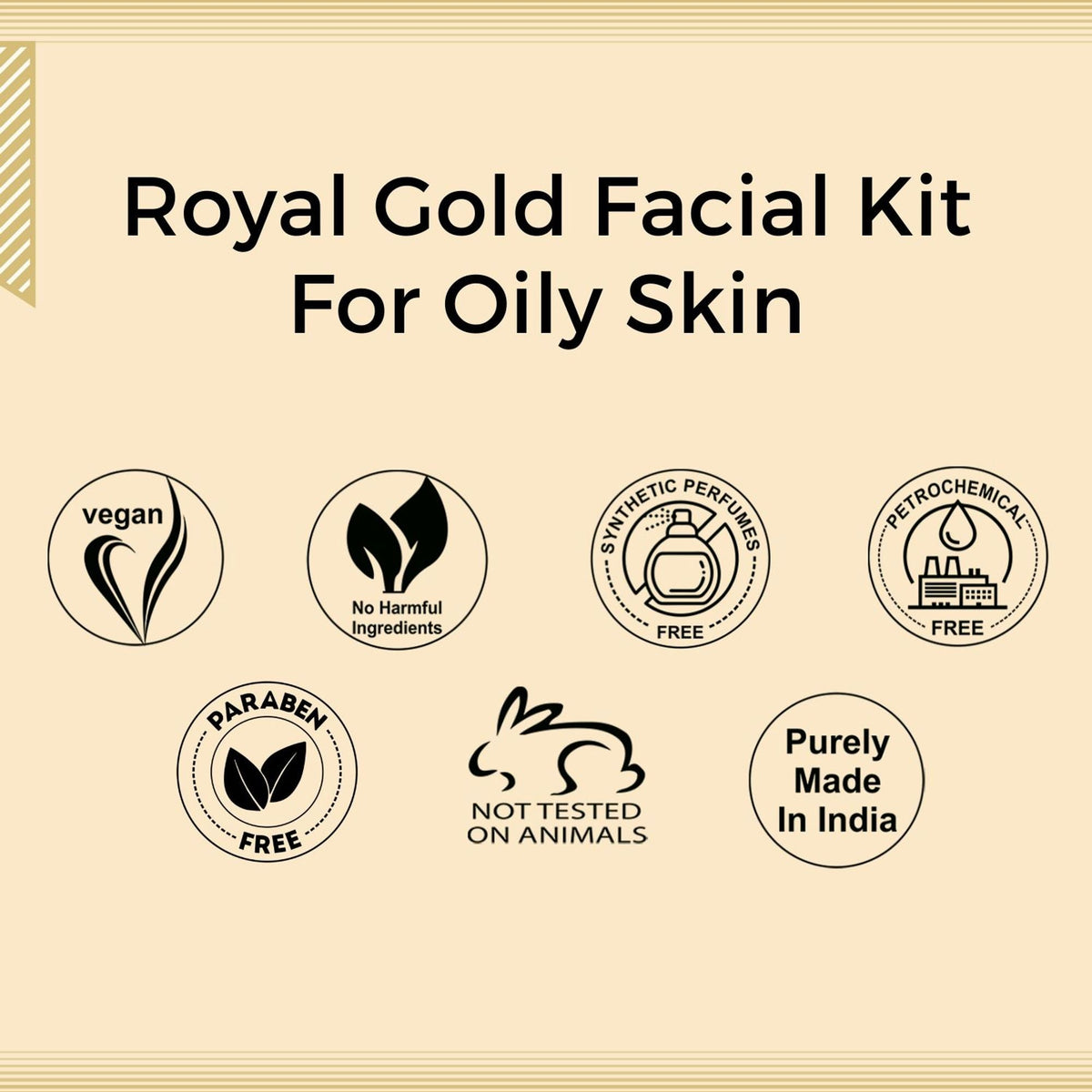 Aroma Treasures Royal Gold Facial Kit For Oily Skin - Single Time | Grocsy