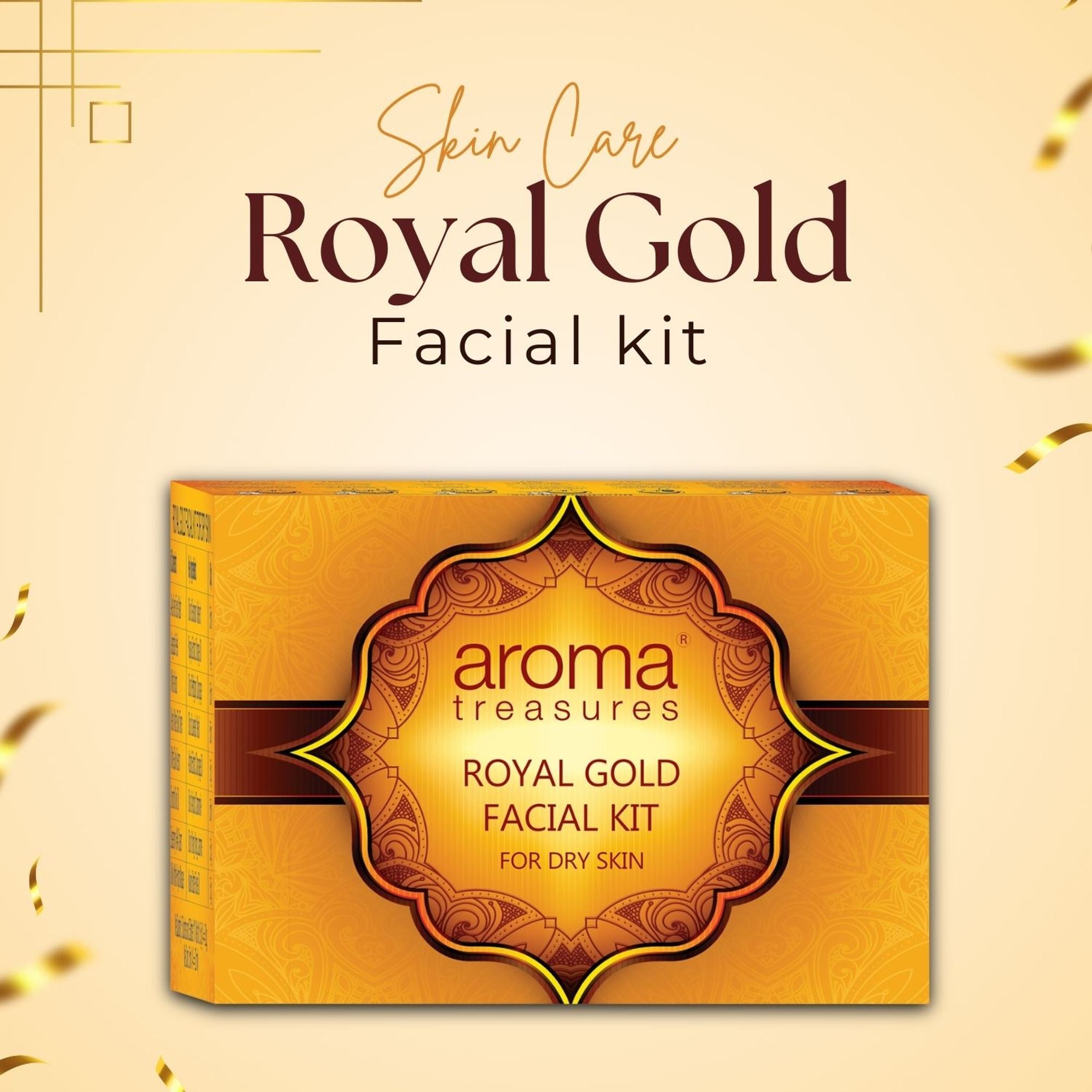 Aroma Treasure Royal Gold Facial Kit For Dry Skin - Single Time | Grocsy