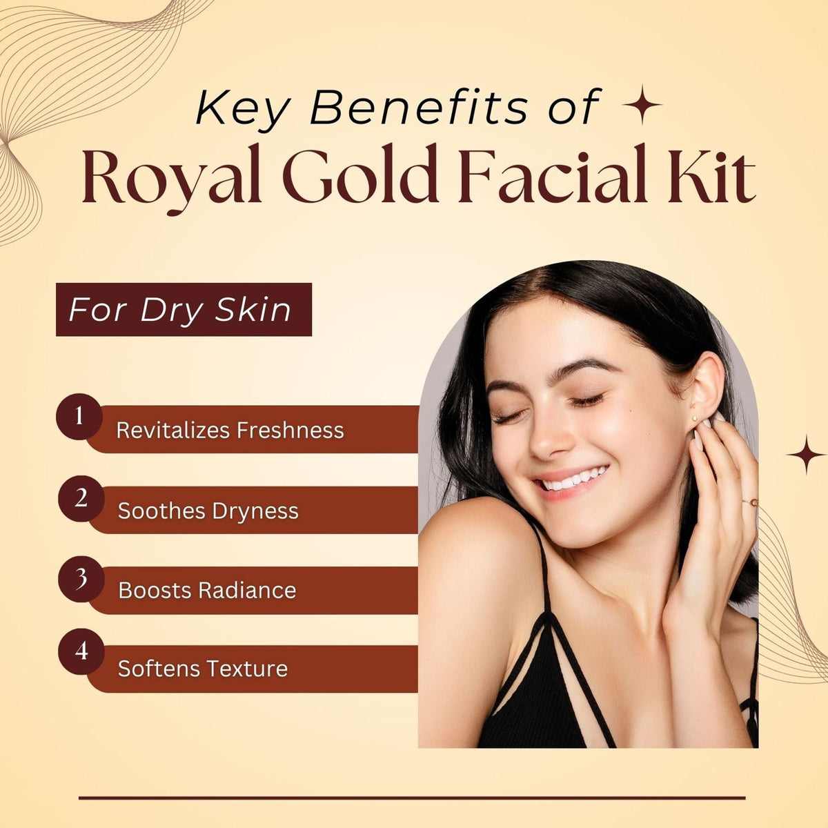 Aroma Treasure Royal Gold Facial Kit For Dry Skin - Single Time | Grocsy