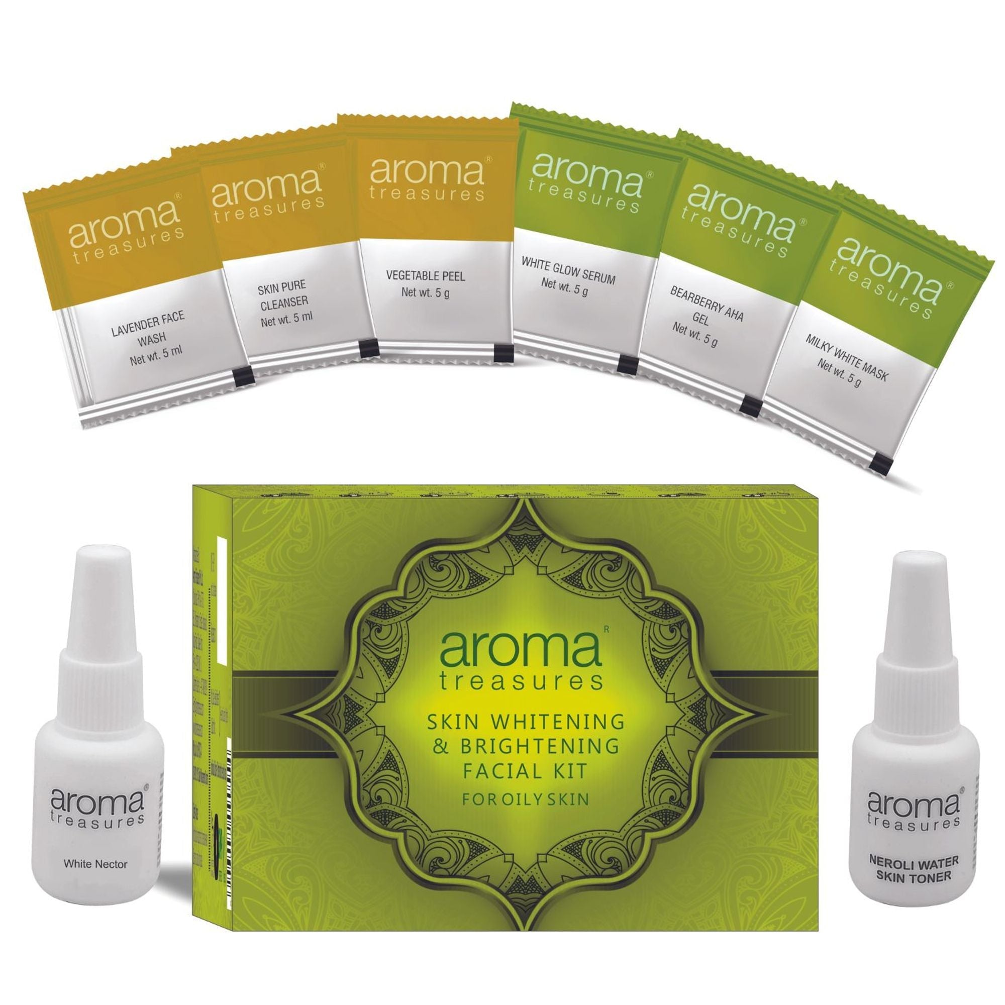 Aroma Treasure Skin Whitening And Brightening Facial Kit For Oily Skin | Grocsy