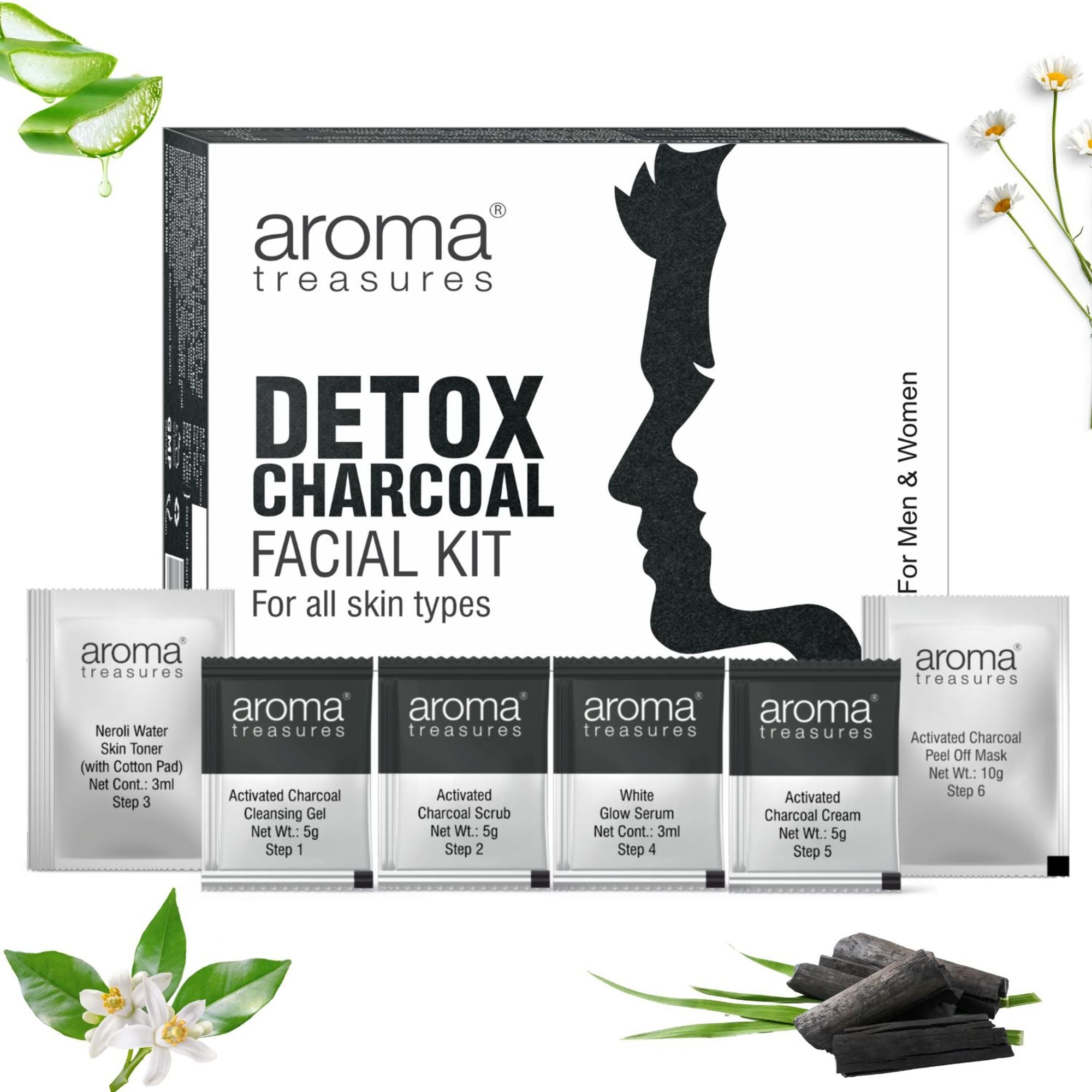 Aroma Treasures Detox Charcoal Facial Kit | Grocsy
