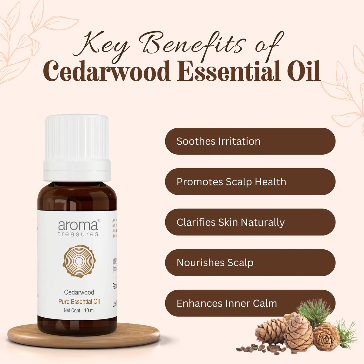 Aroma Treasures Cedarwood Pure Essential Oil | Grocsy